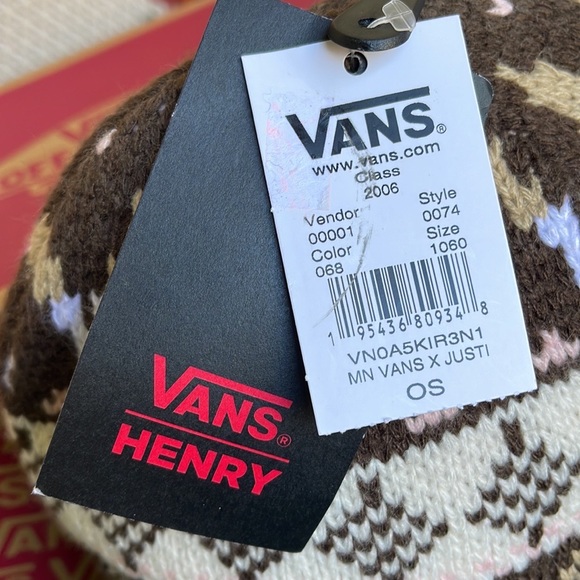Vans MN VANS Jucti Brown Ornament Beanie Skateboarding Hat Women Men - Picture 15 of 16